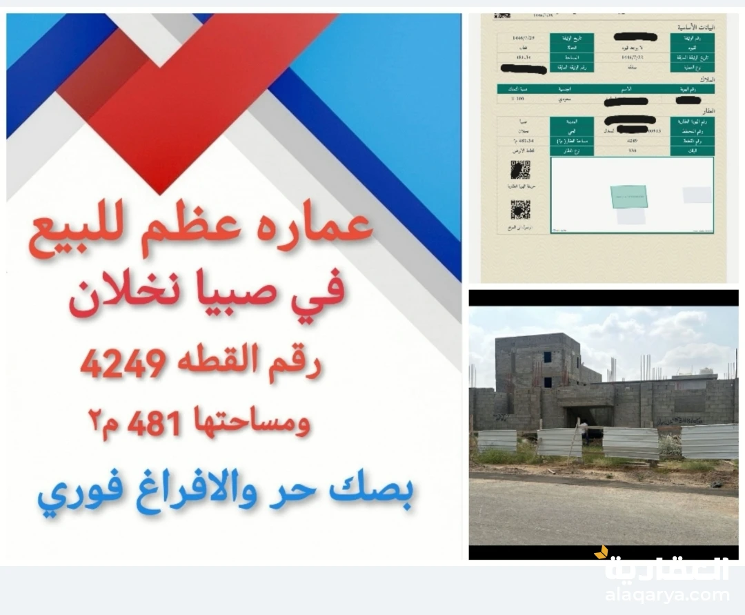 نخلان صبيا عماره للبيع عظم