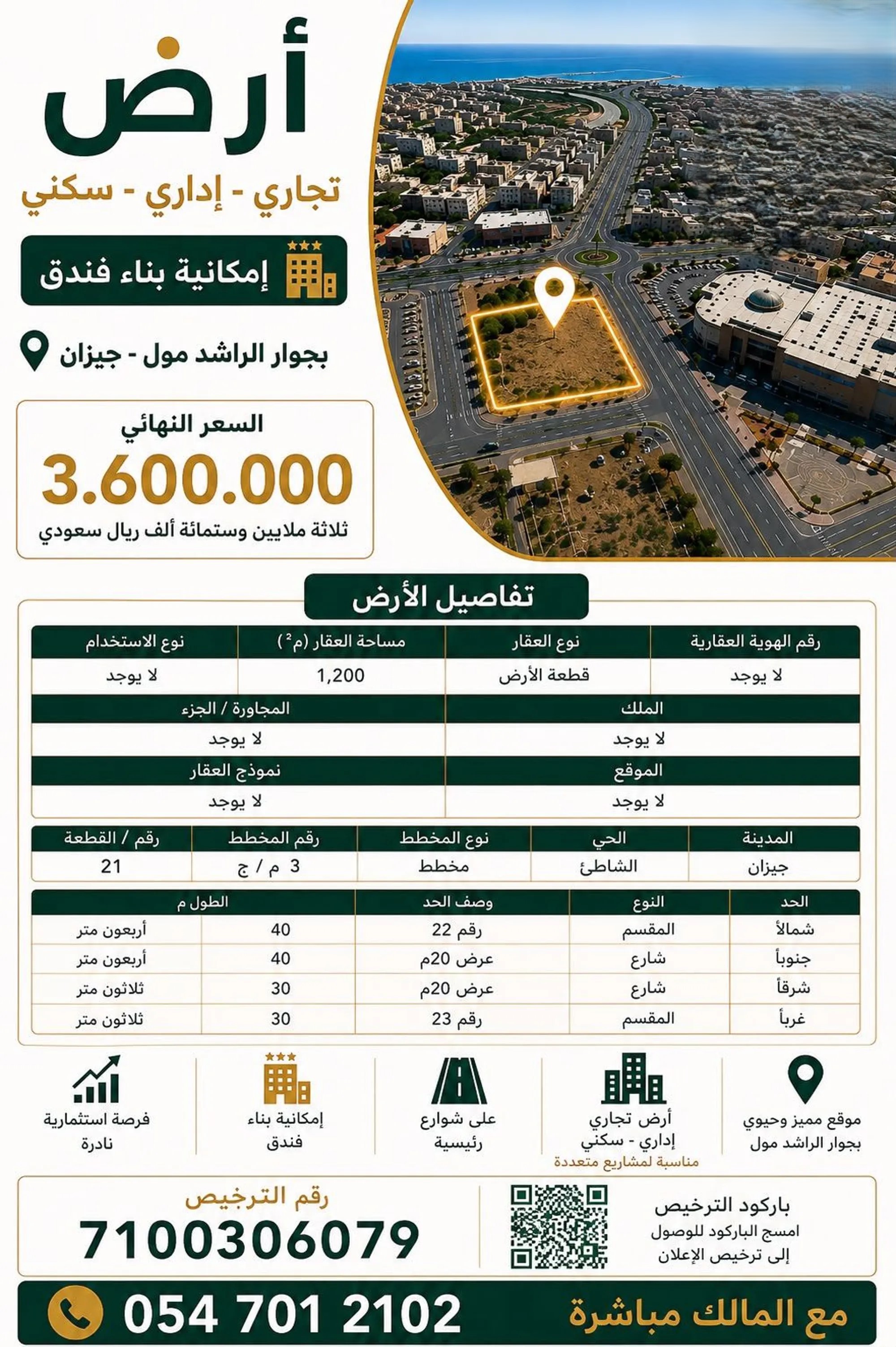 #للبيع ارض تجارية ادارية سكنية